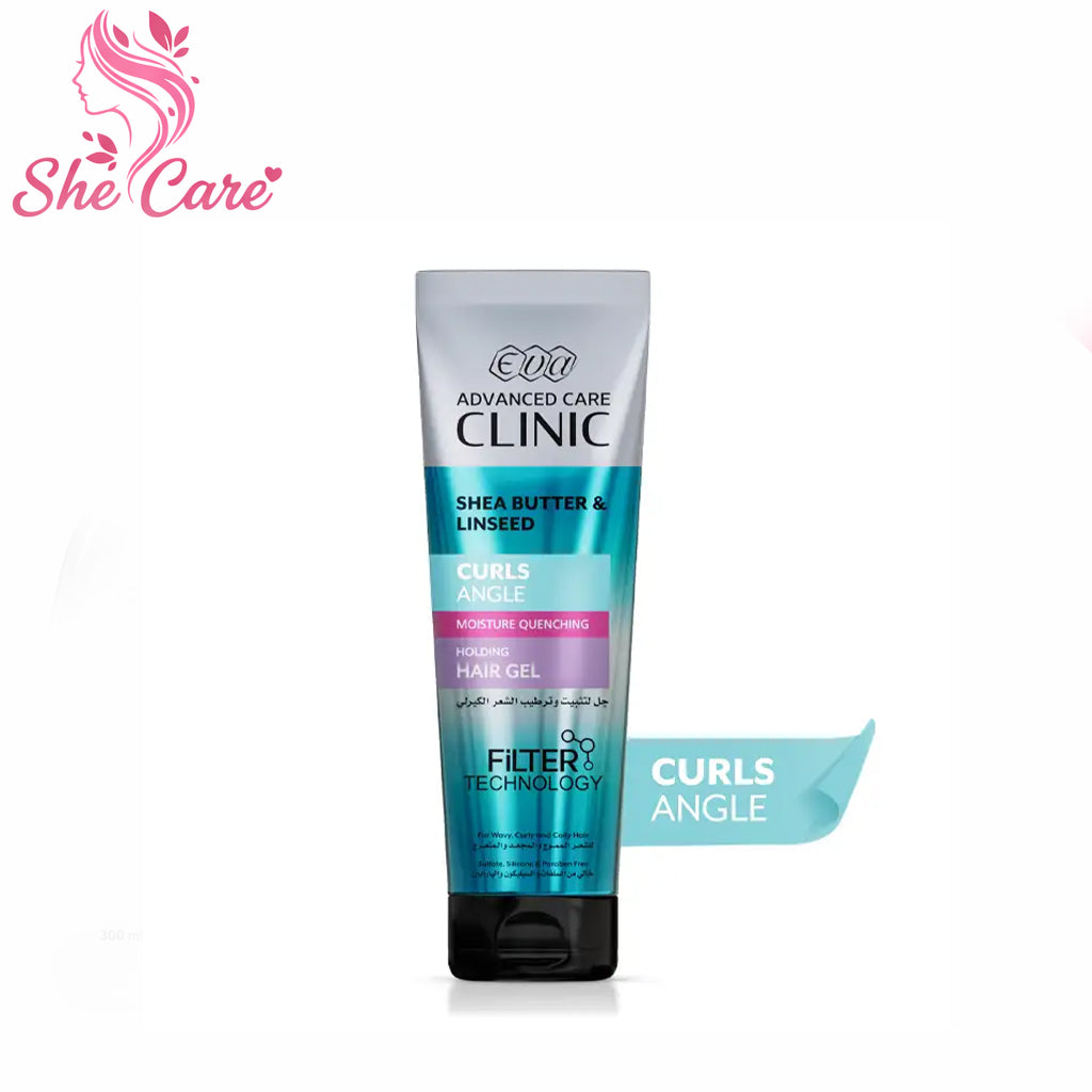 Eva Advanced Care Clinic Curls Angle Moisture Quenching Holding Hair Gel For Wavy, Curly And Coily Hair 230 Ml