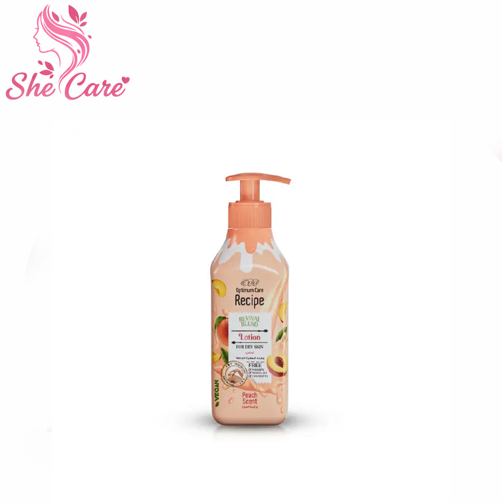 Eva Recipe Lotion For Dry Skin Peach Scent 370 Ml