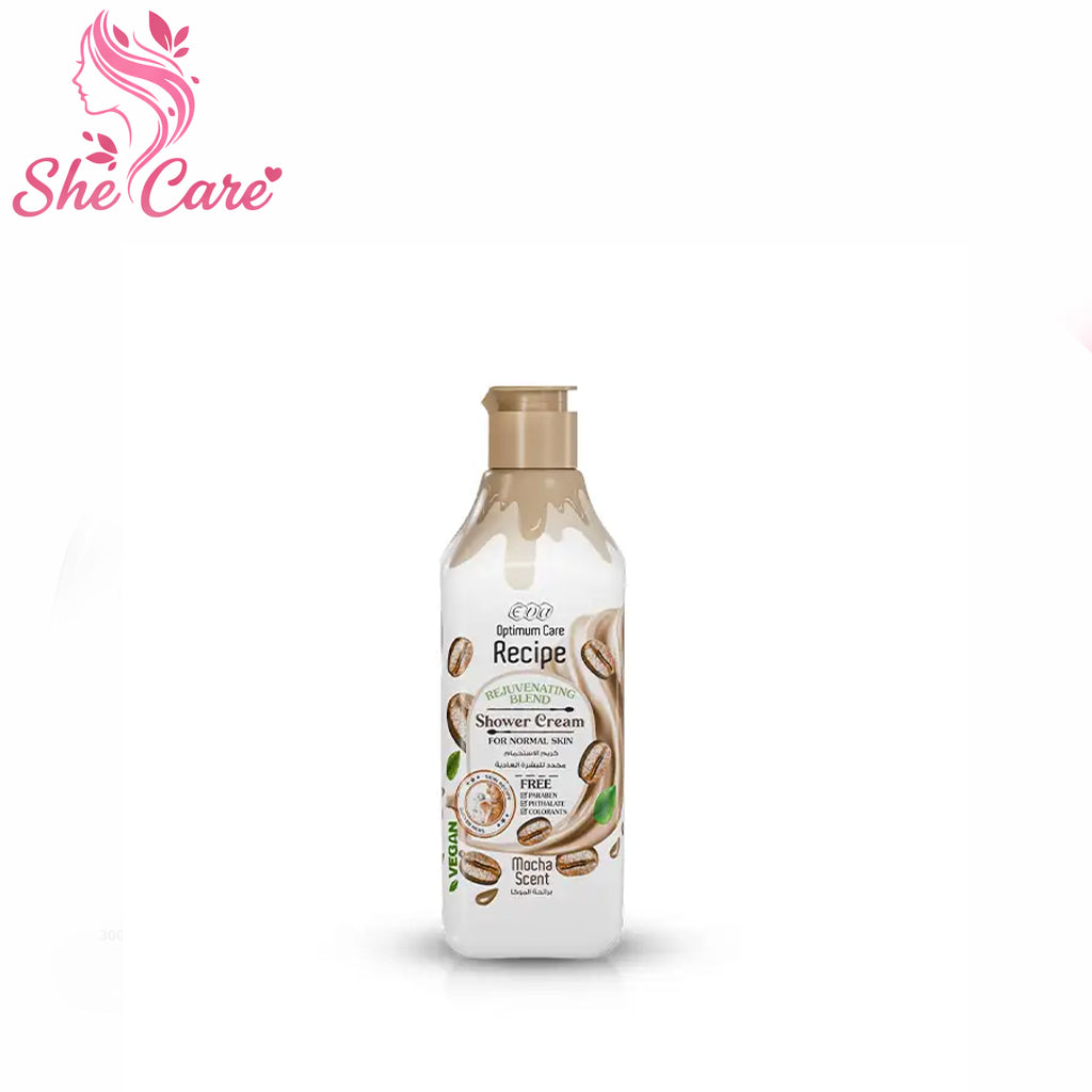 Eva Recipe Rejuvenating Blend Shower Cream For Normal Skin Mocha Scent 370 Ml
