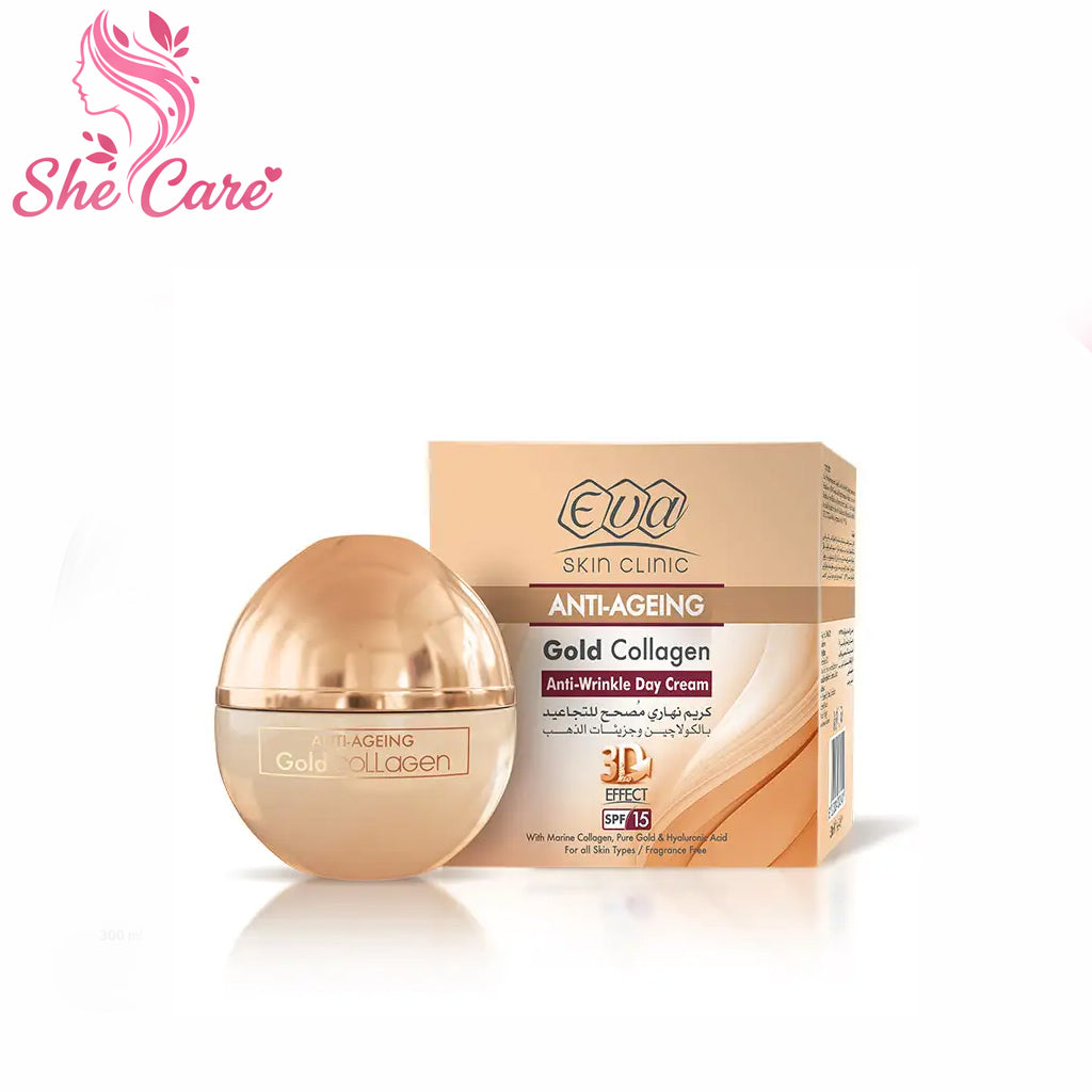 Eva Skin Clinic Anti-Ageing Gold Collagen Anti-Wrinkle Day Cream SPF ( 50+ ) 50 Ml