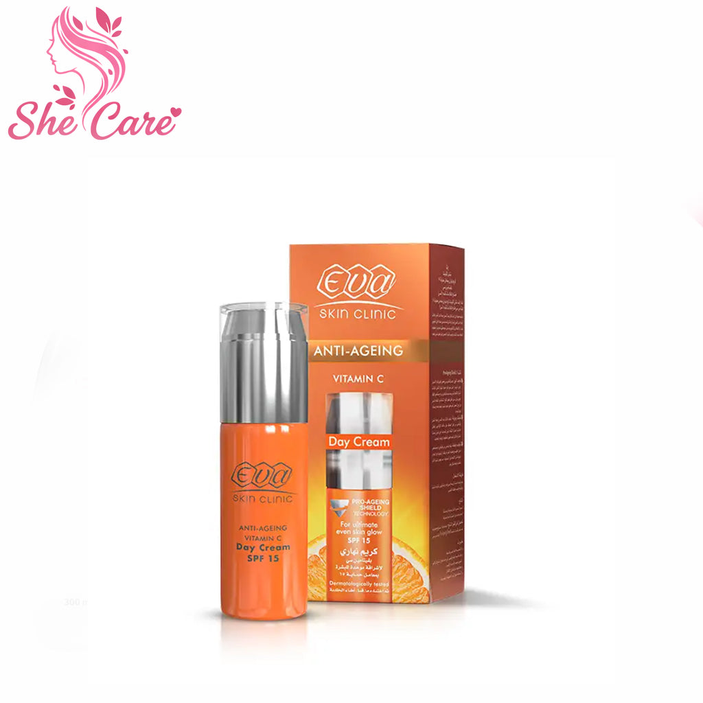 Eva Skin Clinic Vitamin C Day Cream For Ultimate Even Skin Glow ( SPF 15 ) 50 Ml