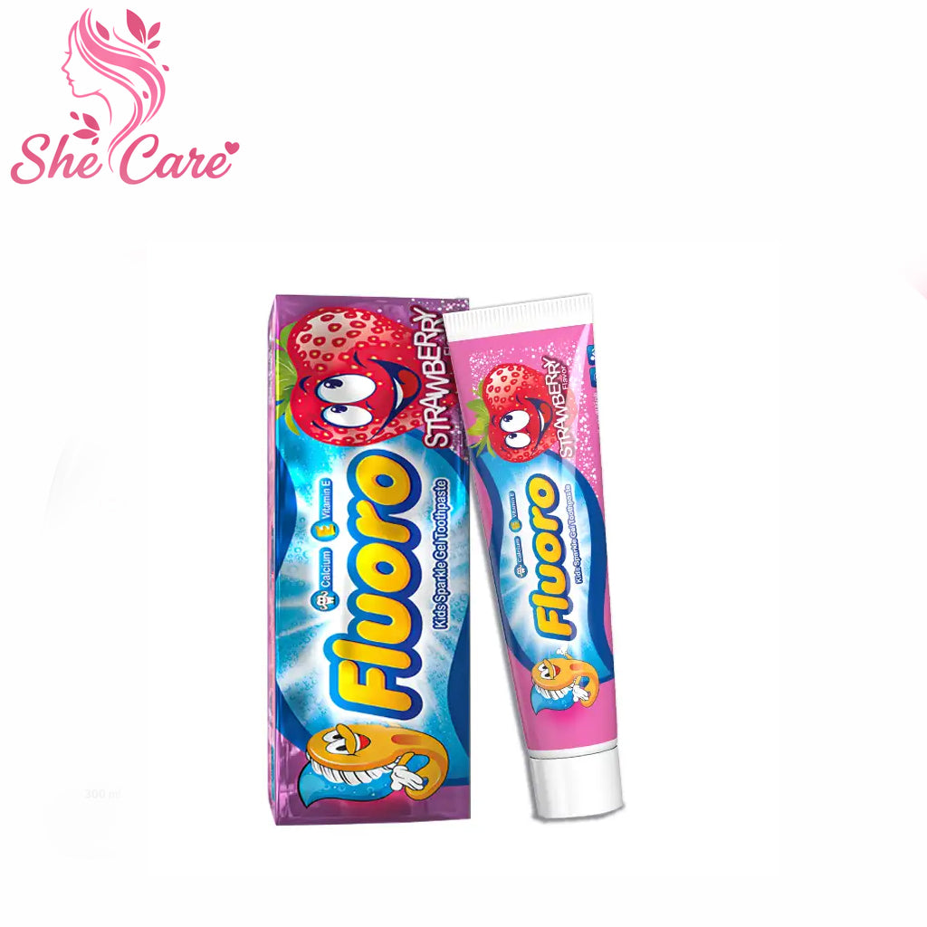 Fluoro Kids Sparkle Gel Toothpaste With Strawberry Flavour 50 Gm