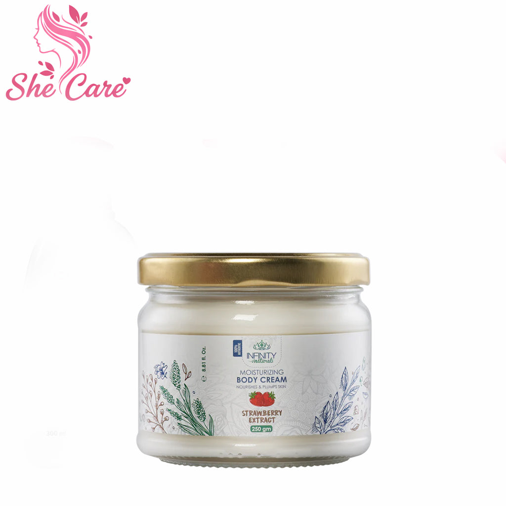 Infinity Naturals Moisturizing Body Cream Strawberry Extract 250gm
