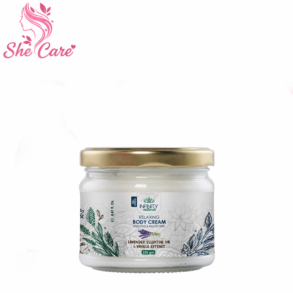 Infinity Naturals Relaxing Body Cream Lavender Essential Oil & Vanilla Extract 250Ml