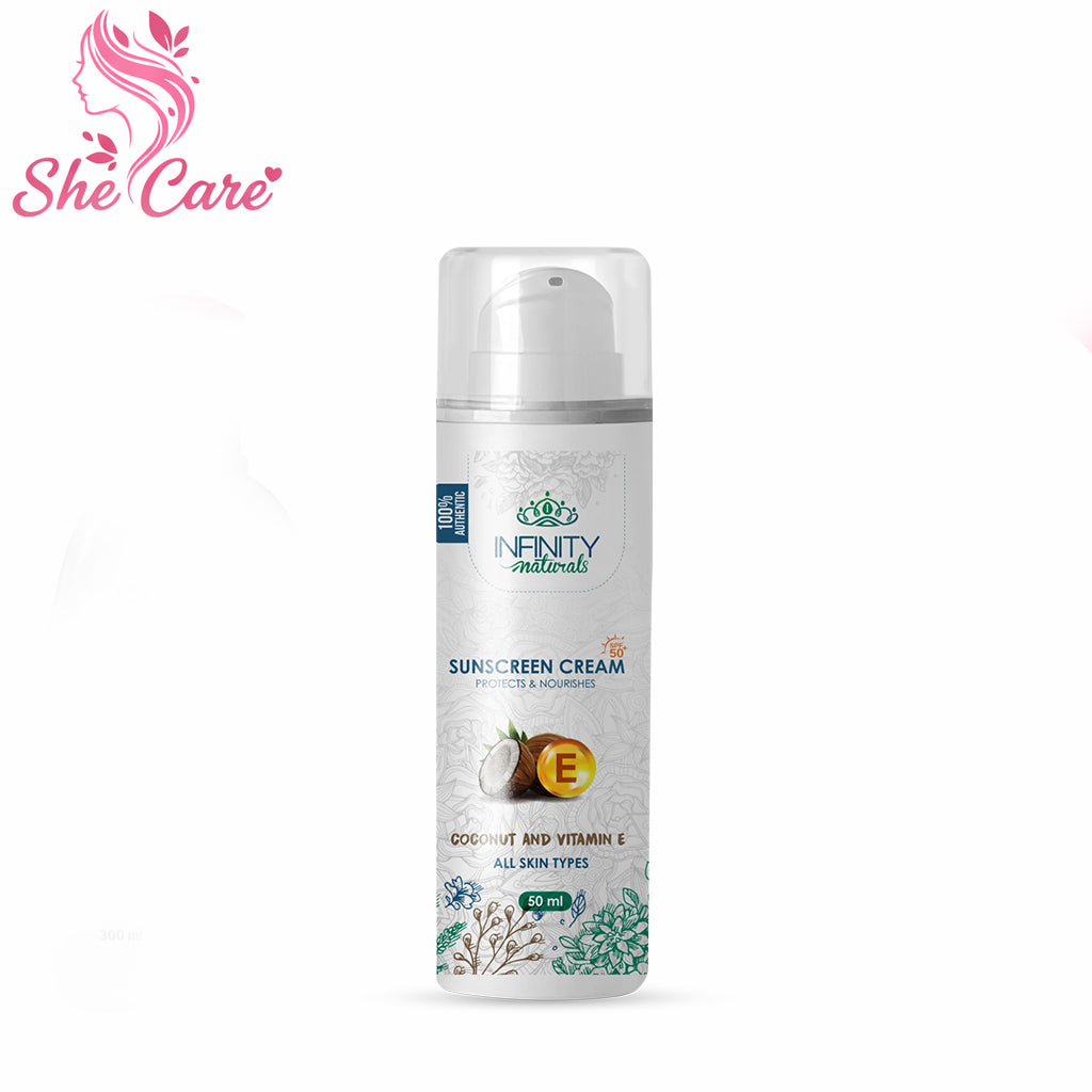 Infinity Naturals Sunscreen cream SPF 50+ all skin Types 50Ml