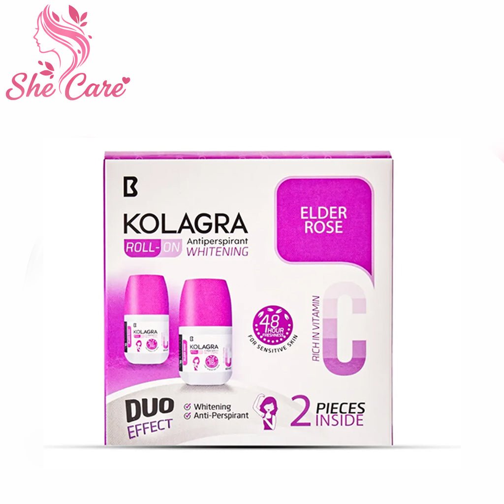 Kolagra whitening Roll on 2 1 promo pack 1+1 Elder Rose