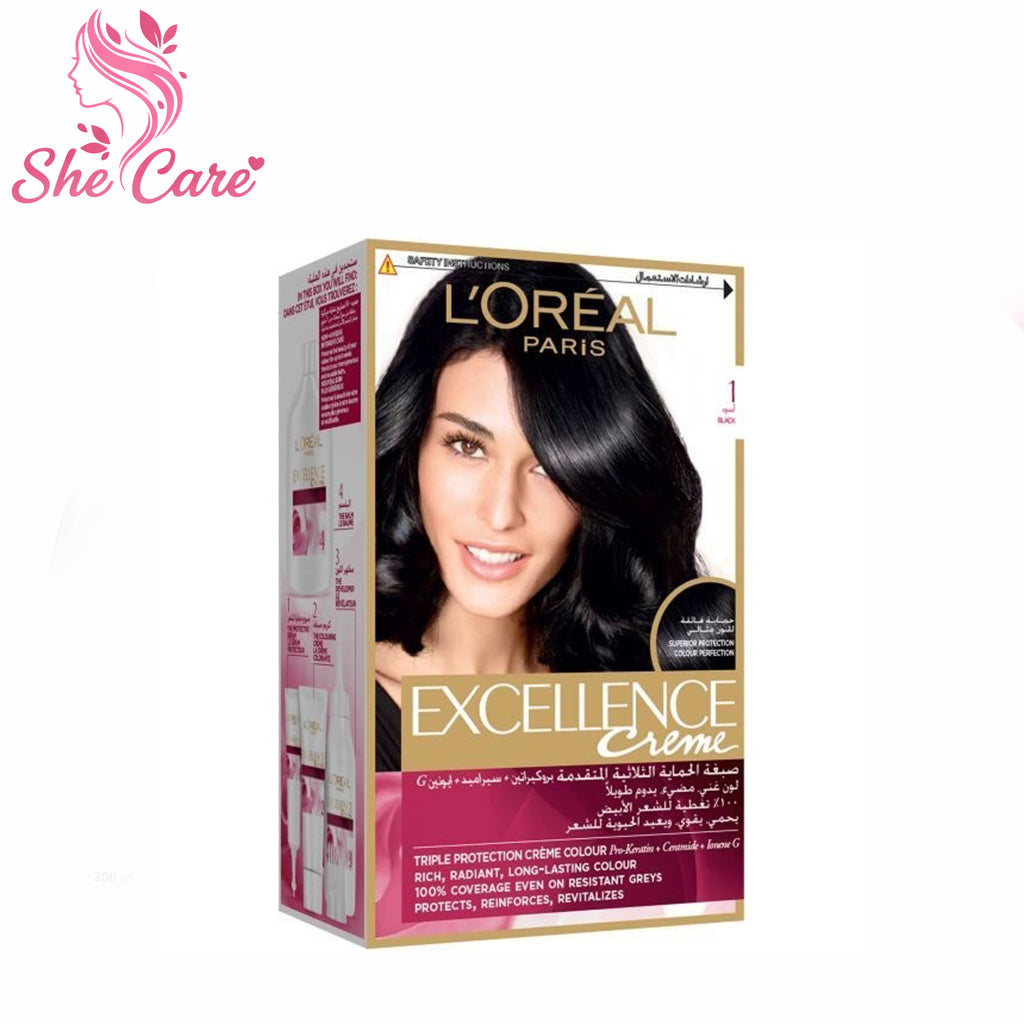 Loreal Paris Excellence Cream Permanent Hair Color 1 Black