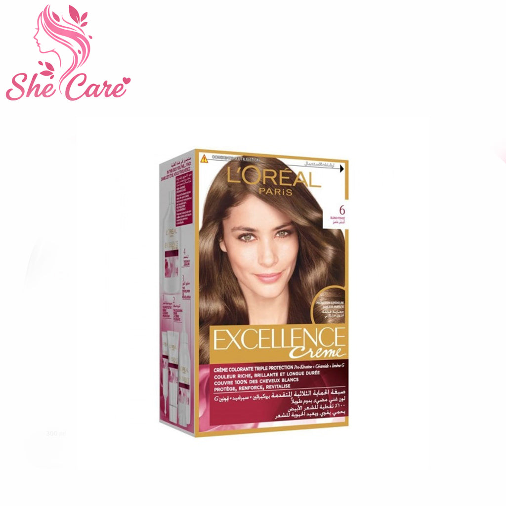Loreal Paris Excellence Cream Permanent Hair Color 6 Dark Blonde