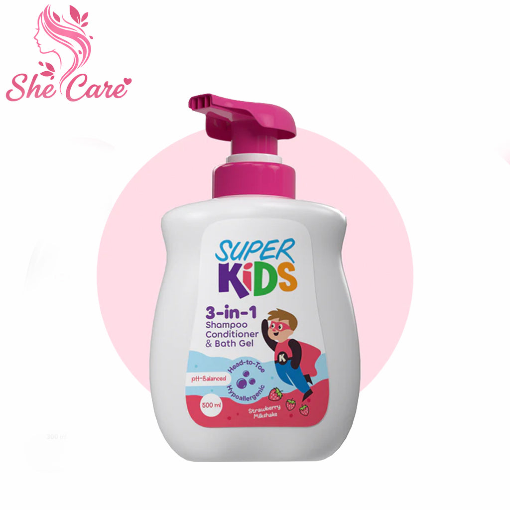 Superkids 3 In 1 Shampoo + Conditioner + Shower Gel 500ml