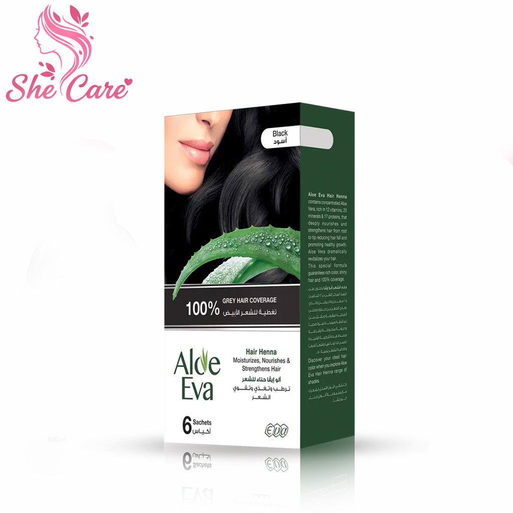 Aloe Eva Hair Henna Black ( 6 sachets  10 Gm )