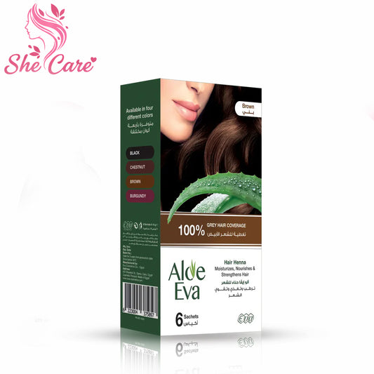 Aloe Eva Hair Henna Brown ( 6 sachets  10 Gm )