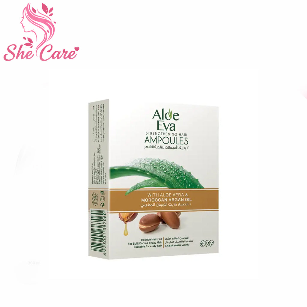 Aloe Eva Hair Strengthening Ampoules With Aloe Vera & Moroccan Argan Oil ( 4 Ampoules  15 Ml )