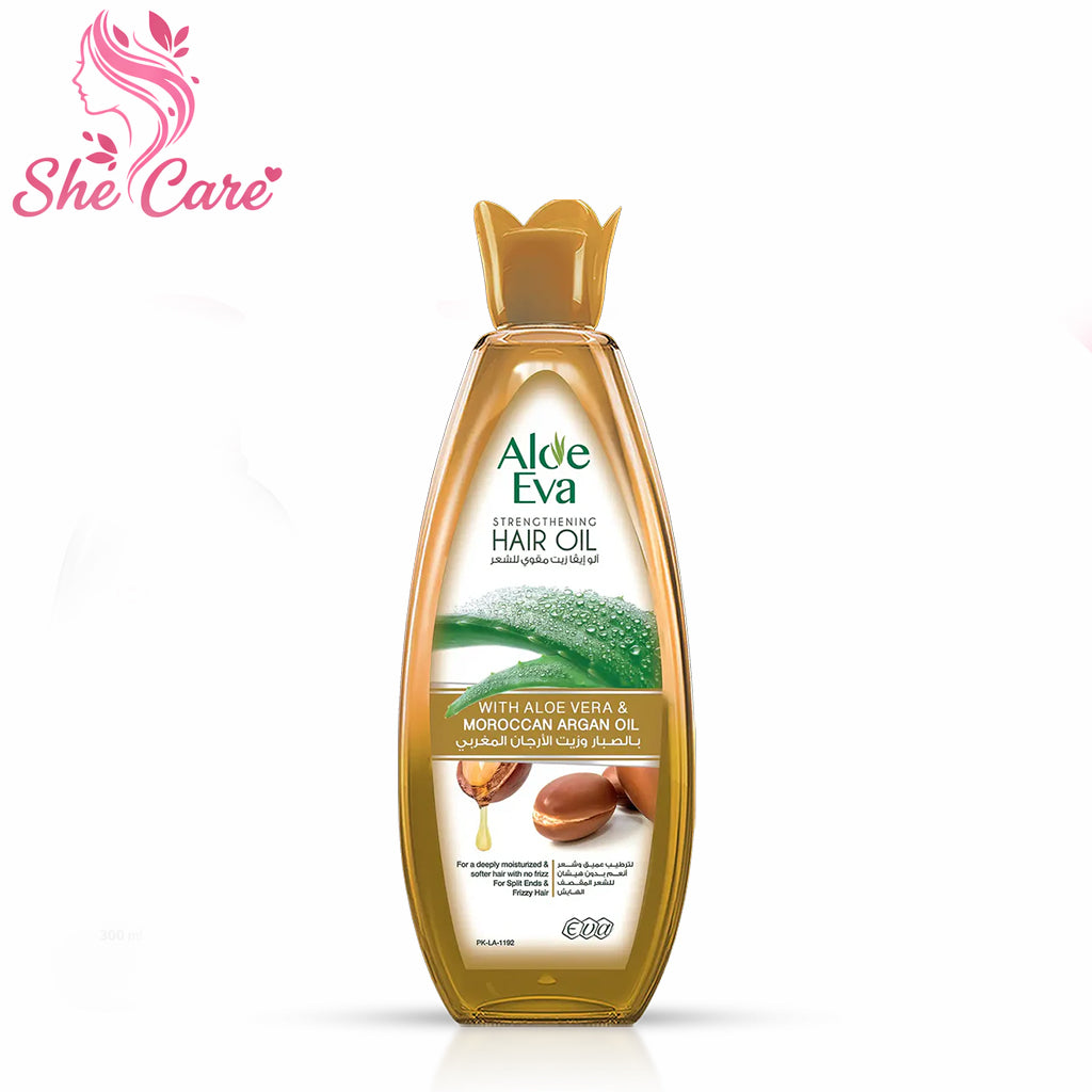 Aloe Eva Hair Strengthening Oil With Aloe Vera & Moroccan Argan Oil 170 Ml