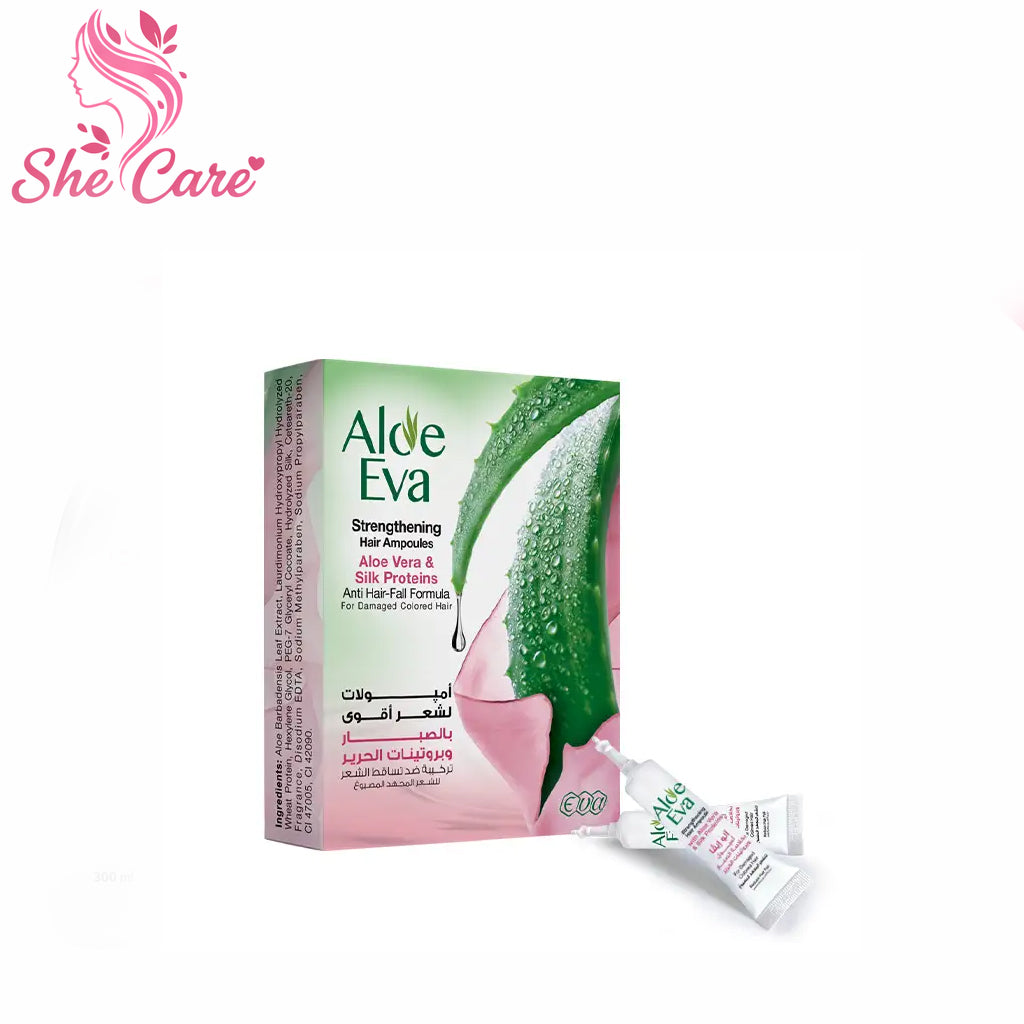 Aloe Eva Strengthening Hair Ampoules With Aloe Vera & Silk Proteins ( 4 Ampoules  15 Ml )