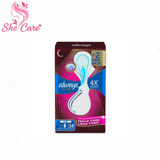 Always Flexi Fit 4X Protect Extra Long 18 Pads