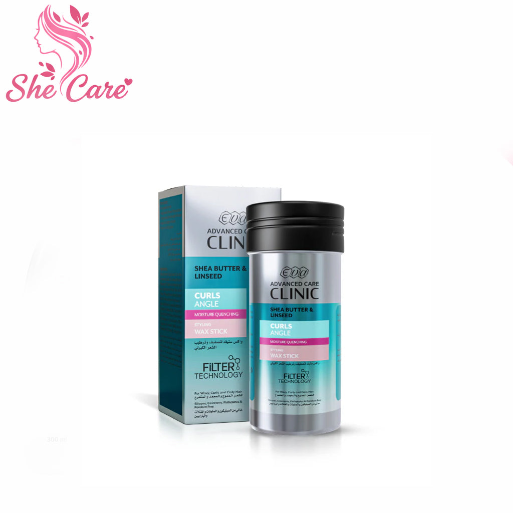 Eva Advanced Care Clinic Shea Butter & Linseed Curls Angle Wax Stick For Styling And Moisturizing Curly Hair 75 Gm