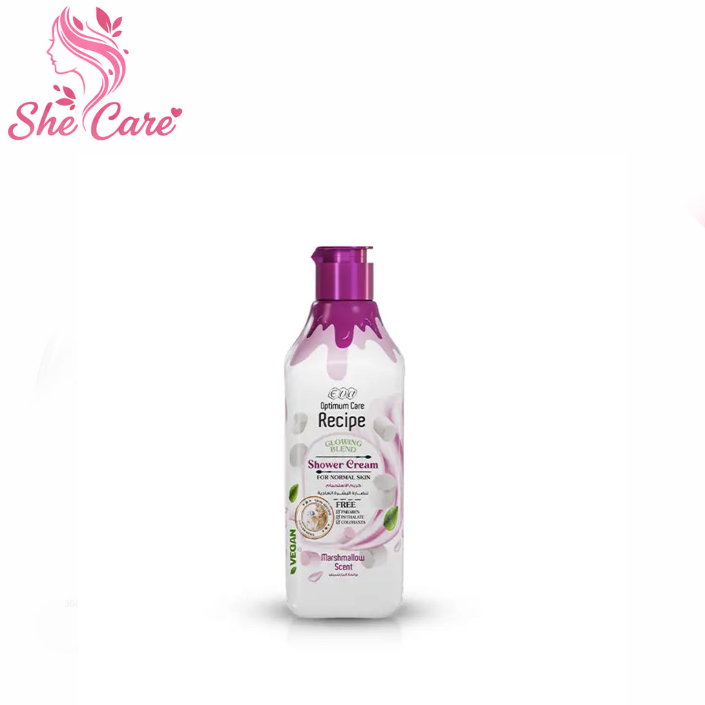 Eva Recipe Glowing Blend Shower Cream For Normal Skin Marshmallow Scent 370 Ml