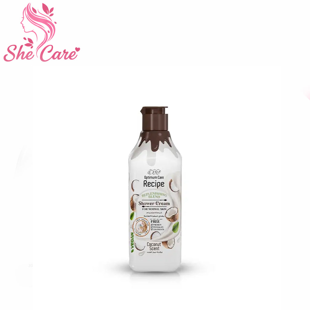 Eva Recipe Replenishing Blend Shower Cream For Normal Skin Coconut Scent 370 Ml