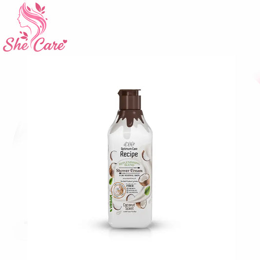 Eva Recipe Replenishing Blend Shower Cream For Normal Skin Coconut Scent 370 Ml