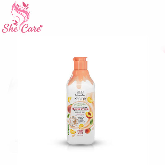 Eva Recipe Revitalizing Blend Shower Cream For Dry Skin Peach Scent 370 Ml