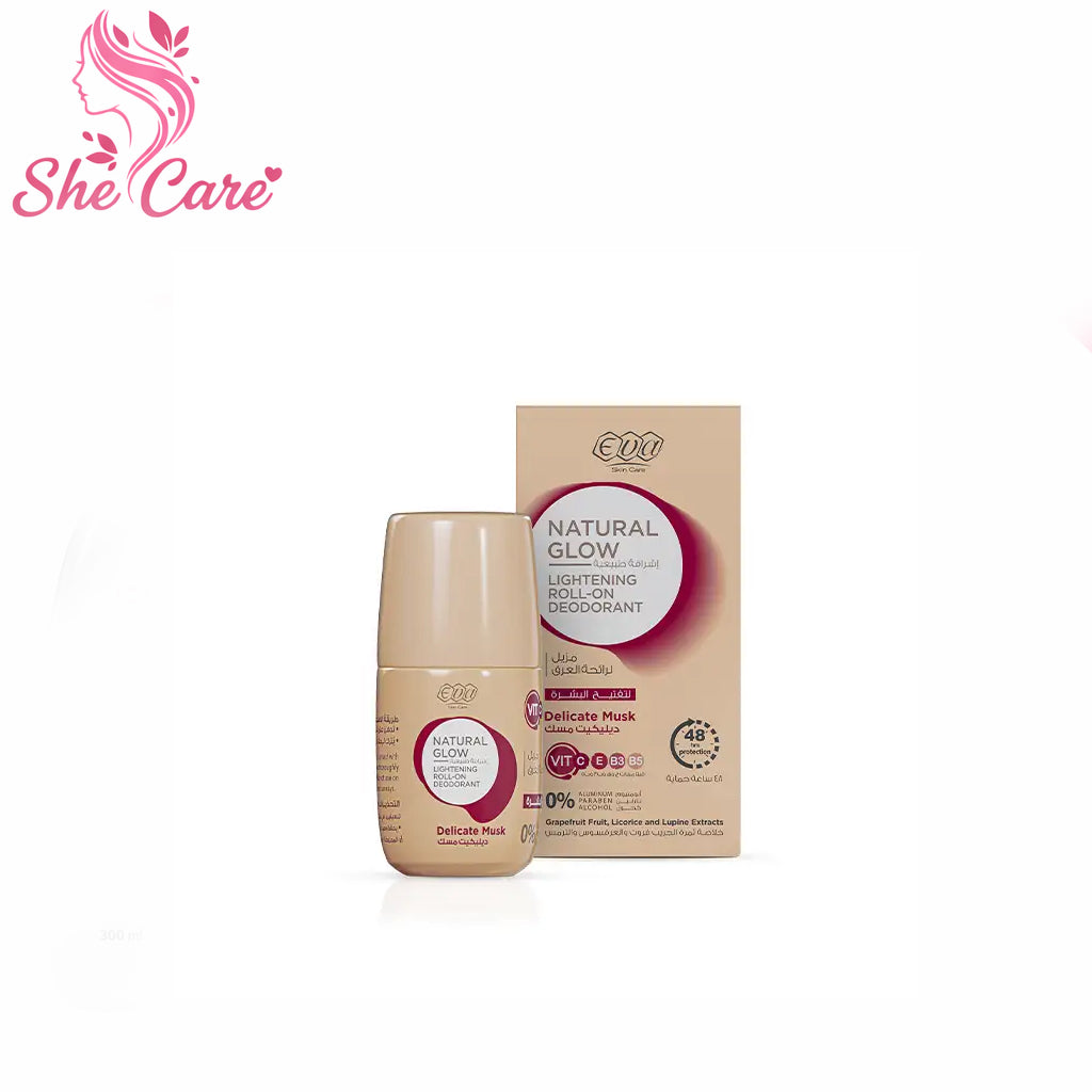 Eva Skin Care Natural Glow Lightening Roll On Deodorant  Delicate Musk  60 Gm