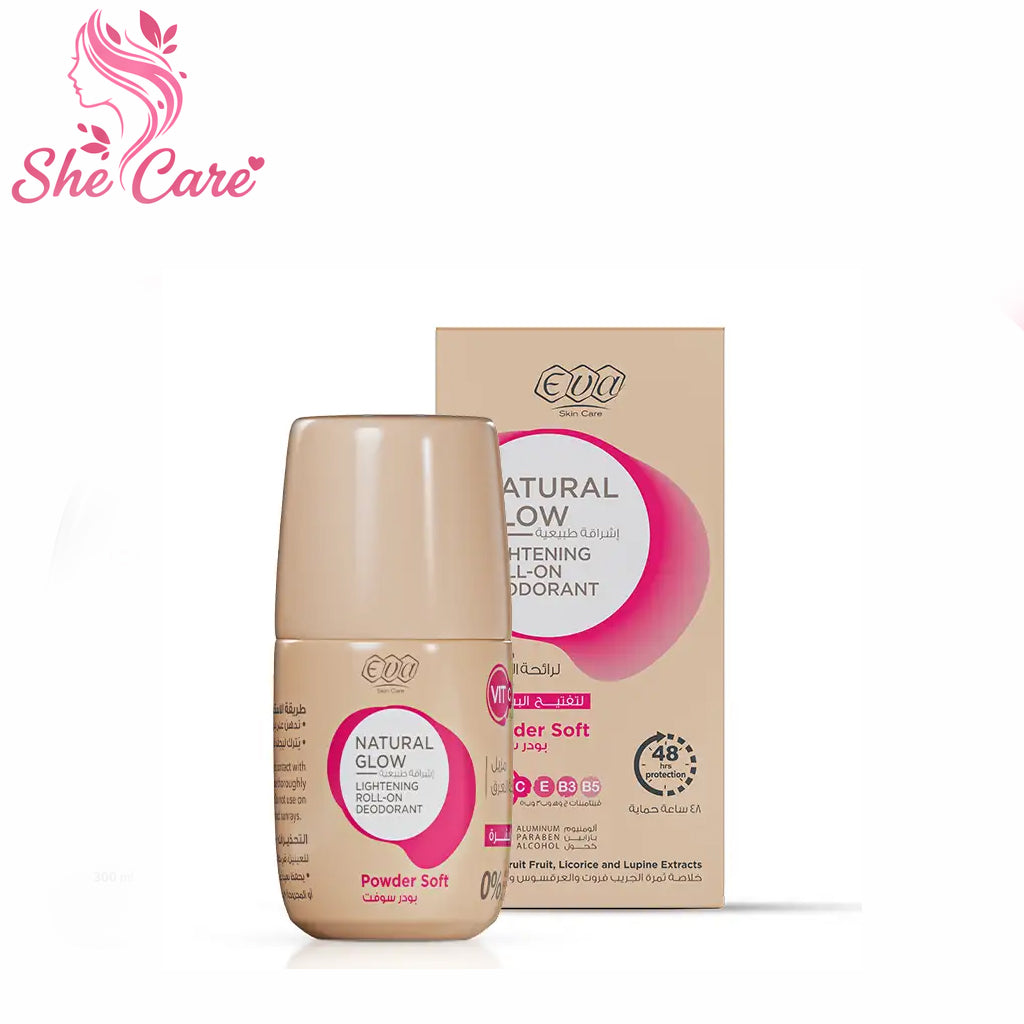 Eva Skin Care Natural Glow Lightening Roll On Deodorant  Powder Soft  60 Gm
