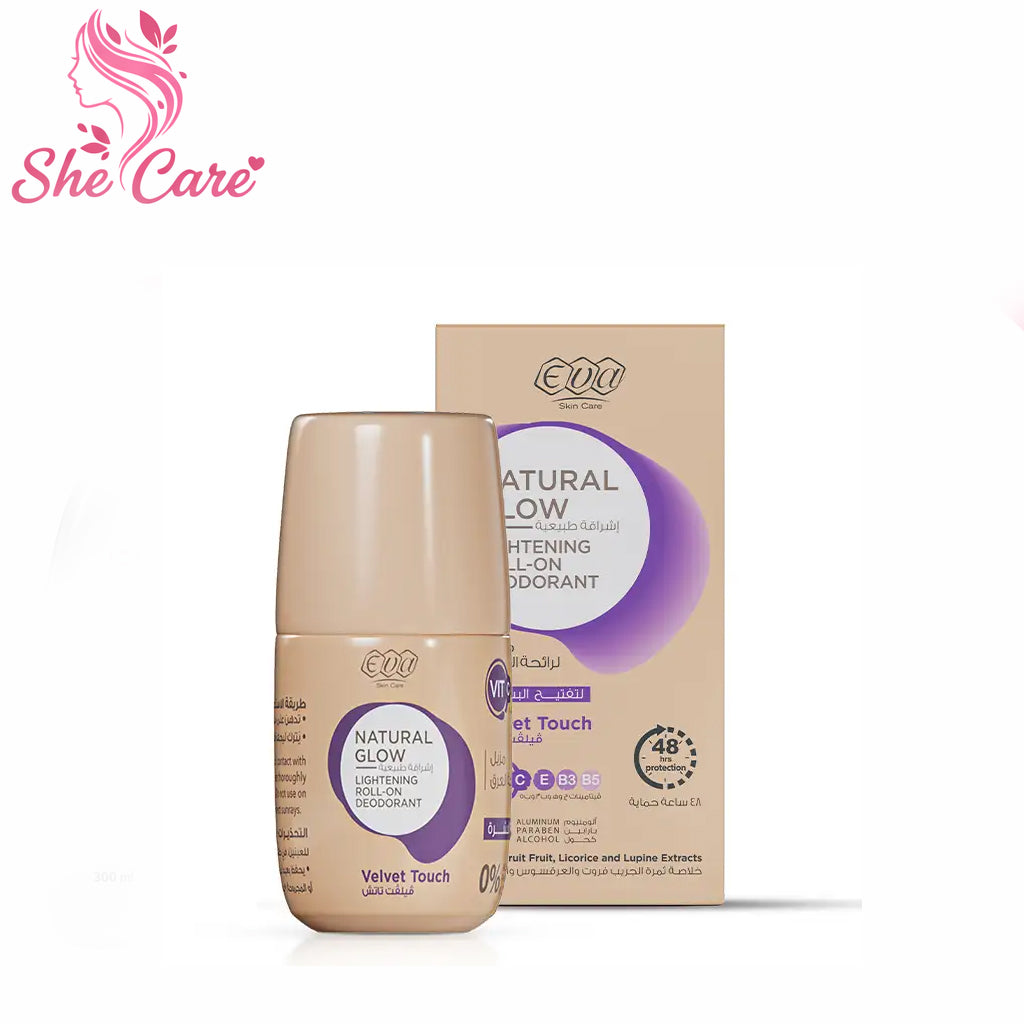 Eva Skin Care Natural Glow Lightening Roll On Deodorant  Velvet Touch  60 Gm