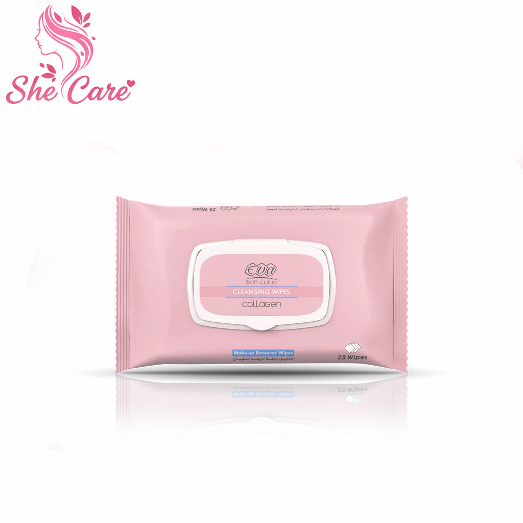 Eva Skin Clinic Anti-Ageing Collagen Moisturizing & Cleansing Facial Wipes (25 Wipes Per Pack)