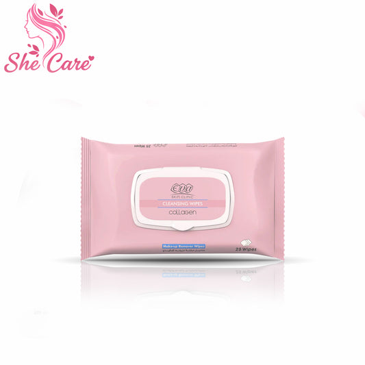 Eva Skin Clinic Anti-Ageing Collagen Moisturizing & Cleansing Facial Wipes (25 Wipes Per Pack)