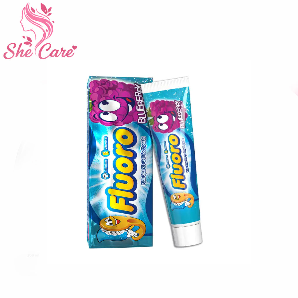 Fluoro Kids Sparkle Gel Toothpaste With Blueberry Flavour 50 Gm