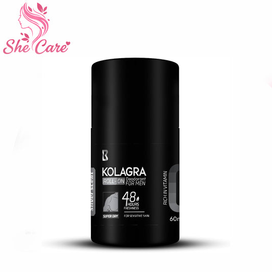 Kolagra Super Dry 48H Men's Roll-On Deodorant Silver Scent