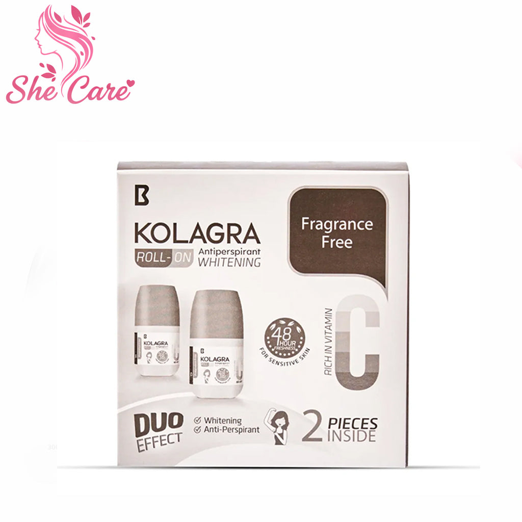 Kolagra whitening Roll on 2 1 promo pack 1+1 Fragrance Free