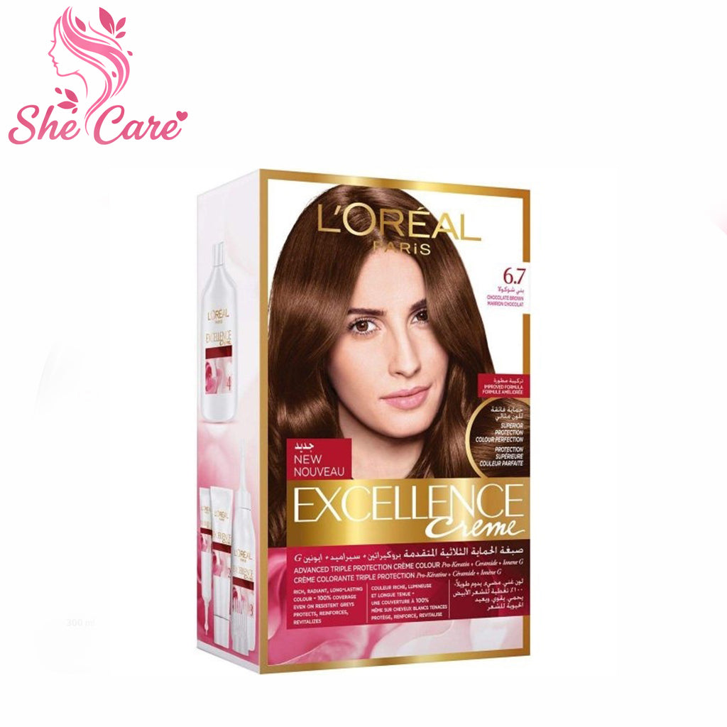 Loreal Paris Excellence Cream Permanent Hair Color 6-7 Chocolate Brown