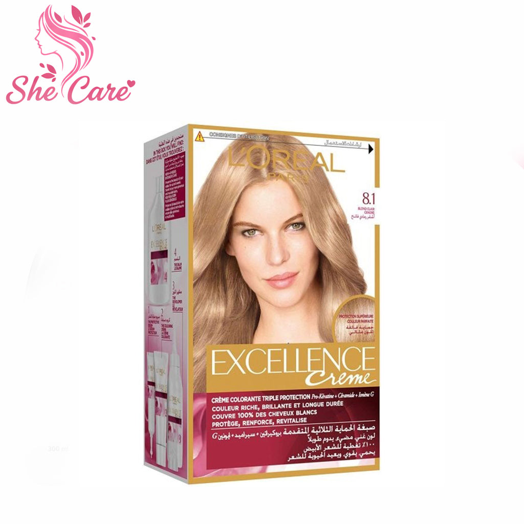 Loreal Paris Excellence Cream Permanent Hair Color 8-1 Light Ash Blonde