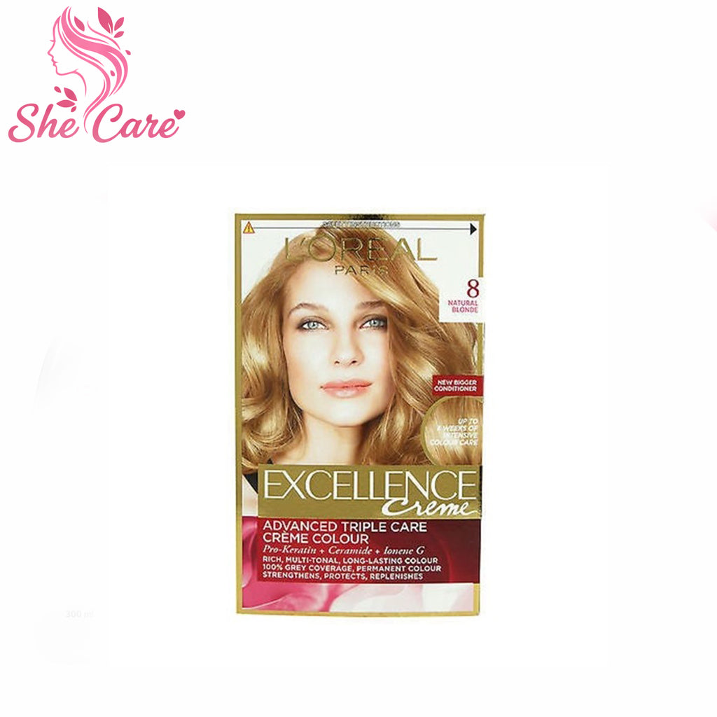 Loreal Paris Excellence Cream Permanent Hair Color 8 Light Blonde