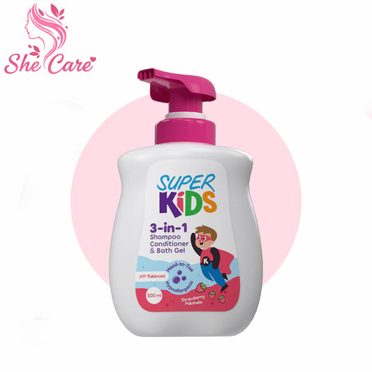 Superkids 3 In 1 Shampoo + Conditioner + Shower Gel 500ml